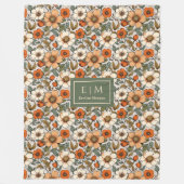 Couverture Polaire Rustic Copper Sage Olive Fall Floral Aesthetic  (Devant)