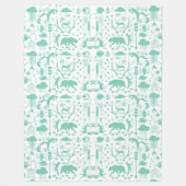 Couverture Polaire Rustic Deer Bear Fox Folk Art Motif Fleece (Devant)