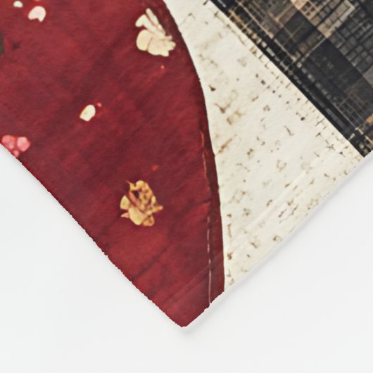 Couverture Polaire Rustic Fall Quilt Motif | Patchwork agricole (Coin)