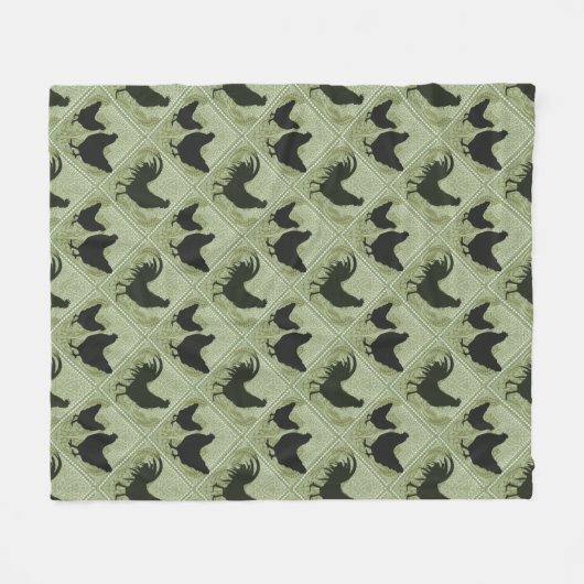 Couverture Polaire Rustic Farmhouse Hen Pattern – In Green (Devant (Horizontal))