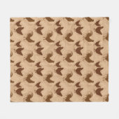 Couverture Polaire Rustic Farmhouse Hen Pattern – In Warm Brown (Devant (Horizontal))