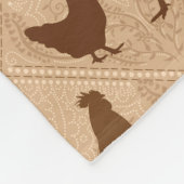 Couverture Polaire Rustic Farmhouse Hen Pattern – In Warm Brown (Coin)