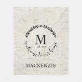 Couverture Polaire Rustic Farmhouse Style Monogramme Nom de famille (Devant)
