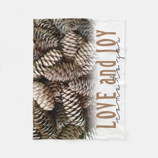 Couverture Polaire Rustic Holiday Love and Joy Pine Cone (Devant)