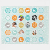 Couverture Polaire Rustic Holiday Motif Noël Famille Photos (Devant (Horizontal))