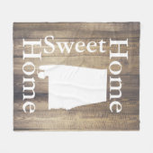 Couverture Polaire Rustic Home Sweet Home Alabama Plaques en bois (Devant (Horizontal))