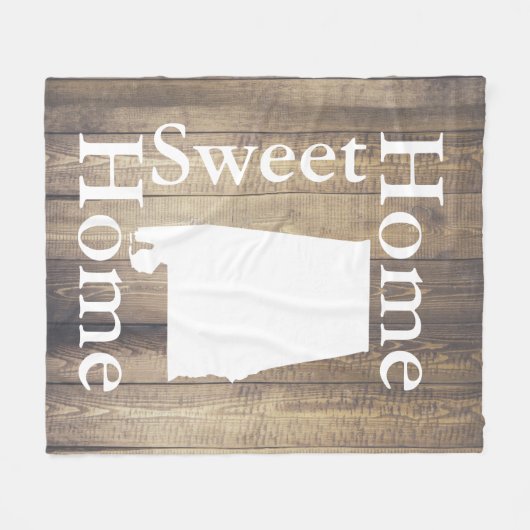 Couverture Polaire Rustic Home Sweet Home Alabama Plaques en bois (Devant (Horizontal))