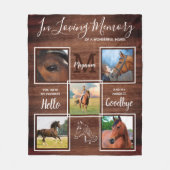 Couverture Polaire Rustic Horse Memorial Personalized Pet Loss Photo (Devant)
