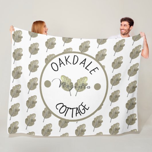 Couverture Polaire Rustic Location Cabine Cottage Feuilles botaniques (En situation)