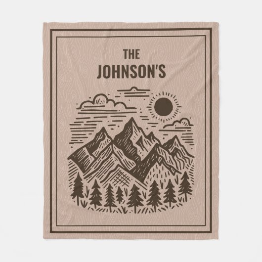Couverture Polaire Rustic Modern Mountains Custom (Devant)