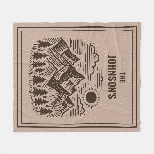 Couverture Polaire Rustic Modern Mountains Custom (Devant (Horizontal))