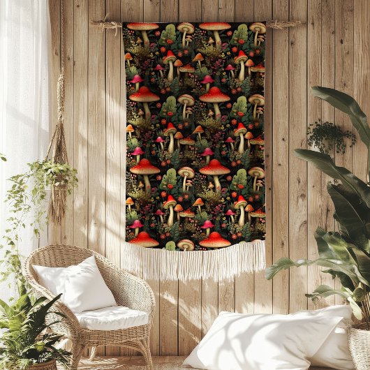 Couverture Polaire Rustic Nature Blanket Mushrooms & Woodland Vibes