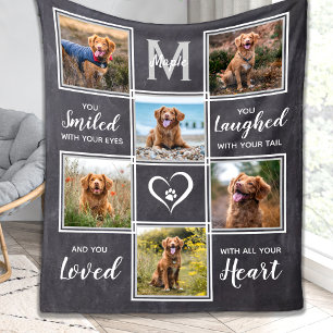 Couverture Polaire Rustic Pet Memorial Keepsaké photo Collage