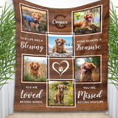 Couverture Polaire Rustic Pet Memorial Unique Photo Collage