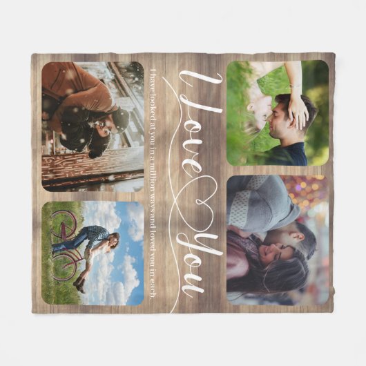 Couverture Polaire Rustic Spring Love Couples Collage photo (Devant (Horizontal))