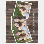 Couverture Polaire Rustic Wood 3 Photo Nom de famille (Devant)