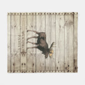 Couverture Polaire Rustic Wood Walking Moose Nom de famille (Devant (Horizontal))