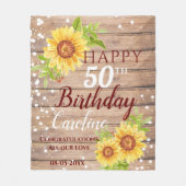 Couverture Polaire Rustique 50e anniversaire floral tournesol (Devant)
