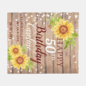 Couverture Polaire Rustique 50e anniversaire floral tournesol (Devant (Horizontal))