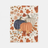 Couverture Polaire Rustique Automne Citrouille Feuille Fleur sauvage (Devant)