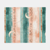 Couverture Polaire Rustique Céleste Rayure Lune Soleil Terreux (8) (Devant (Horizontal))