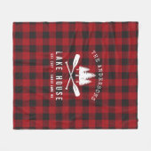 Couverture Polaire Rustique Country Lake House Tree Red Buffalo Plaid (Devant (Horizontal))