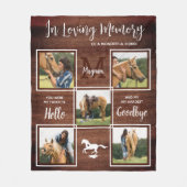 Couverture Polaire Rustique En Mémoire Amoureuse Horse Photo Mémorial (Devant)