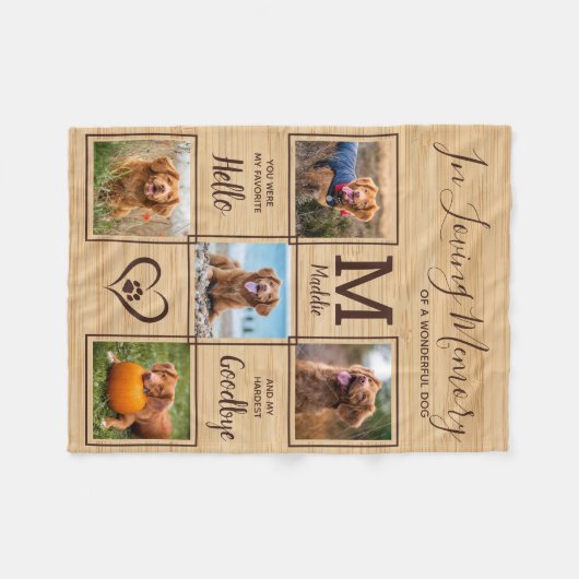 Couverture Polaire Rustique En Mémoire Amoureuse Photo Collage Pet Me (Devant (Horizontal))