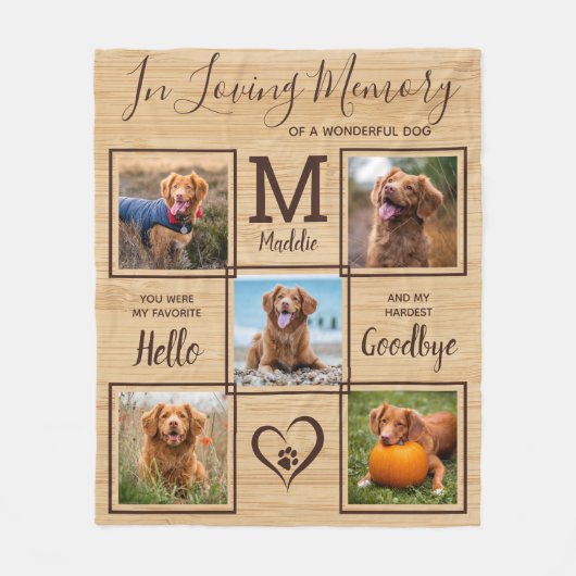 Couverture Polaire Rustique En Mémoire Amoureuse Photo Collage Pet Me (Devant)