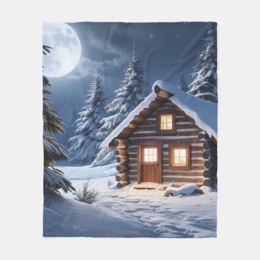 Couverture Polaire Rustique Moonlight Cosy Cabine d'hiver (Devant)