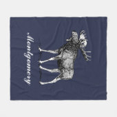 Couverture Polaire Rustique Moose Solide Couleur personnalisée Nom de (Devant (Horizontal))