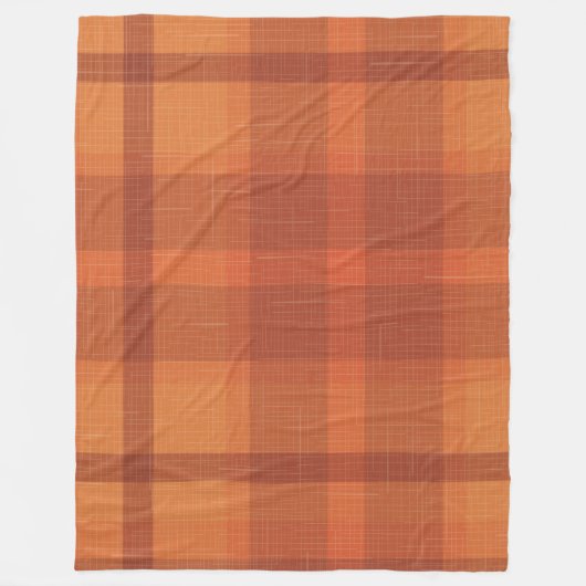 Couverture Polaire Rustique Orange Automne Plaid Tartan Enveloppement (Devant)