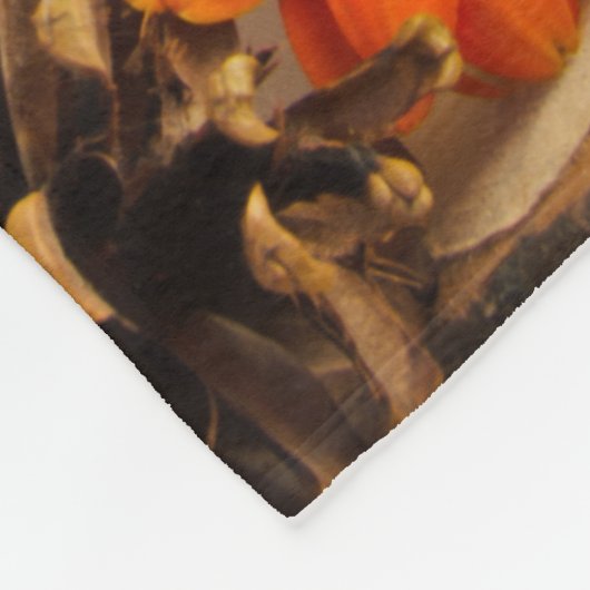 Couverture Polaire Rustique Orange Daisy Mariage de bois (Coin)