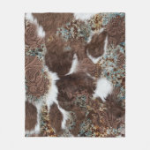Couverture Polaire Rustique Ouest Vachette Brown Cuir Turquoise (Devant)
