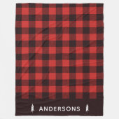 Couverture Polaire Rustique rouge et noir flanelle de vacances Person (Devant)