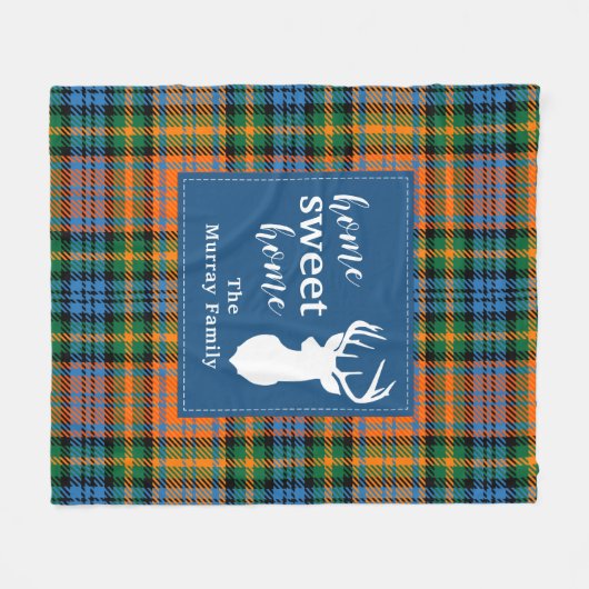 Couverture Polaire Rustique Tartan Clan Murray Plaid (Devant (Horizontal))
