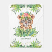 Couverture Polaire Rustique Tropical Jungle Safari mignon Leopard (Devant)