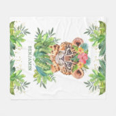 Couverture Polaire Rustique Tropical Jungle Safari mignon Leopard (Devant (Horizontal))