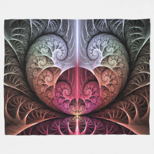 Couverture Polaire Rythme cardiaque, art fractal de fantaisie surréal
