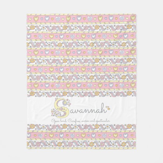 Couverture Polaire S monogramme nom personnalisé signifiant Savannah (Devant)
