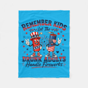 Couverture Polaire S Poignée Feux d'Artifice Patriotique Hommes Femme