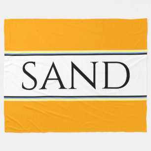 Couverture Polaire Sable Bright Golden Yellow White Racing Stripes
