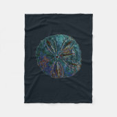 Couverture Polaire Sable Dollar Art Abstrait Bleu Nautique Cadeau Fav (Devant)
