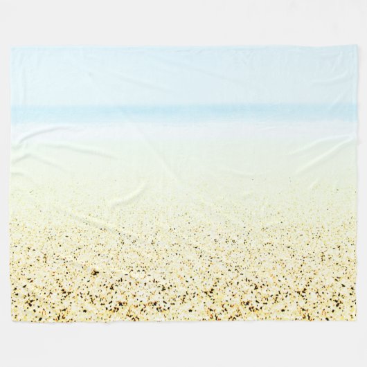 Couverture Polaire Sable et mer Calme Côté (Devant (Horizontal))