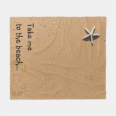 Couverture Polaire Sable et Starfish Message personnalisé Plage (Devant (Horizontal))