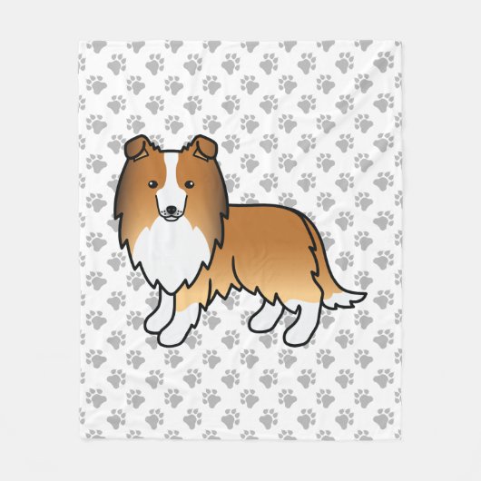 Couverture Polaire Sable Shetland Sheepdog Shelter Dessin Chien (Devant)