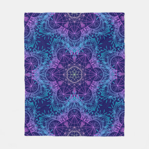 Couverture Polaire Sacred Geometry Symbols in Mandala seamless patter