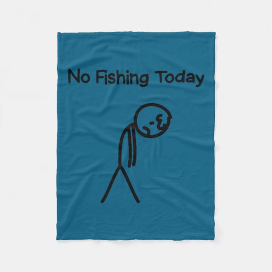 Couverture Polaire Sad Stick Man Figure Fisherman No Fishing Today Fa (Devant)