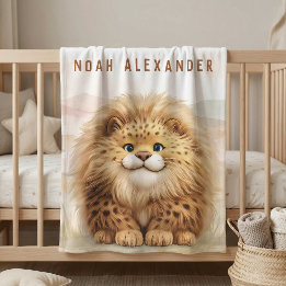 Couverture Polaire Safari Cute Zuberi The Fluffy Leopard Name Kids