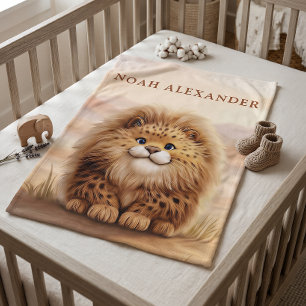 Couverture Polaire Safari Personnalisé Enfants Léopard Mignon et Doux